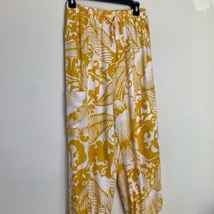 NWT Haute Hippie Linen Printed Tapered Elastic Ankle Pajama Trousers Size Small